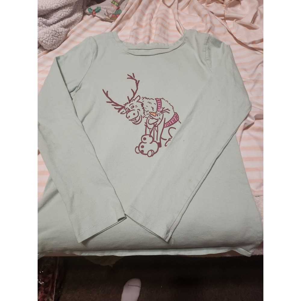 Girls Disney Frozen "ELSA", Long Sleeve, Flare T- Shirt With Snowflakes -XL(12) - Picture 4 of 8